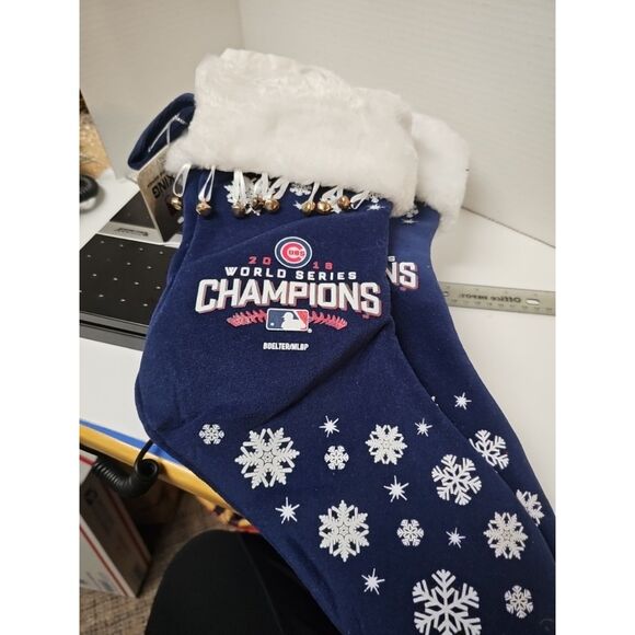 Lot of 4 Chicago Cubs 2016 World Champions Blue Christmas Stockings New - Picture 1 of 4